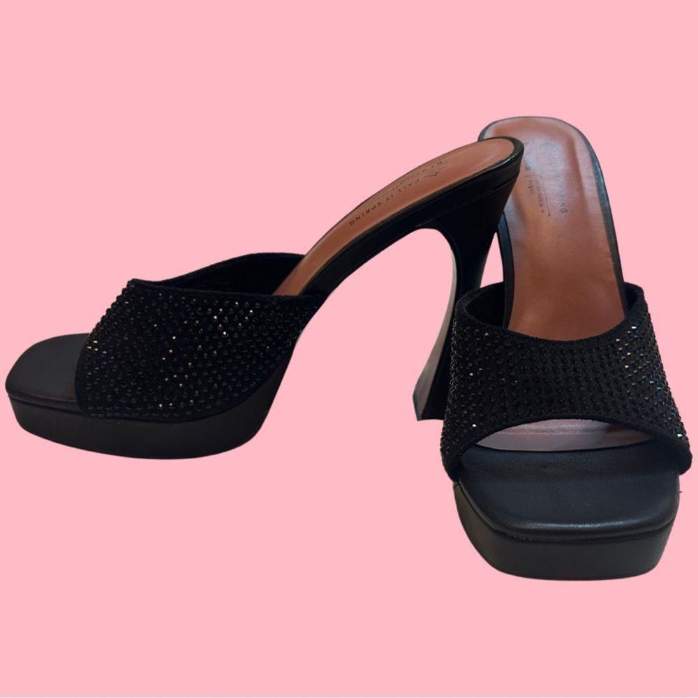 Call it Spring Catalinaa Women's heeled  mules with black rhinestone size 7.5